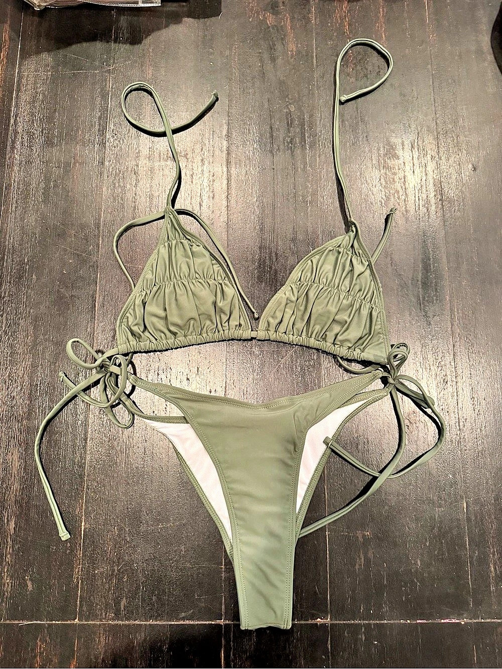 NEW - SHEIN Two-Piece String Bikini in Green Size Large